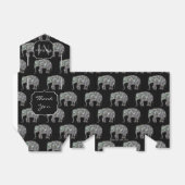 Sparkly Silver Mosaic Glitter Elephant Monogram Bedankdoosjes (Uitgevouwen)