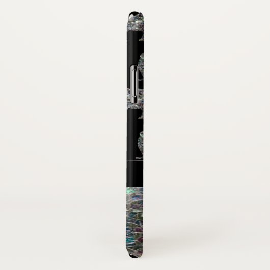 Sparkly Silver Mosaic Glitter Elephant Monogram Case-Mate iPhone Case (Achterkant / rechts)