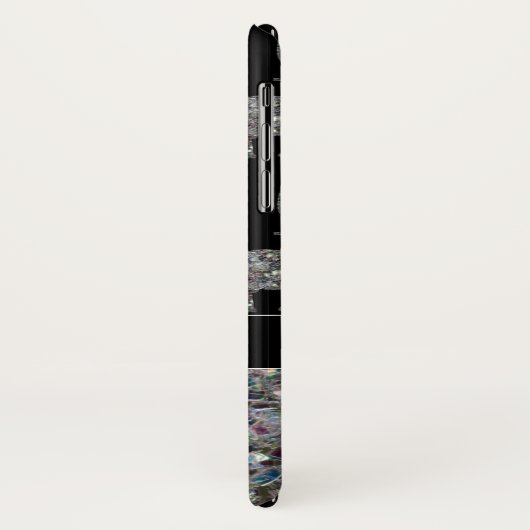 Sparkly Silver Mosaic Glitter Elephant Monogram Case-Mate iPhone Case (Achterkant/links)