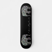 Sparkly Silver Mosaic Glitter Elephant Personalise Skateboard (Voorkant)
