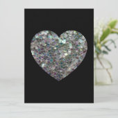 Sparkly Silver Mosaic Glitter Heart Personaliseren Kaart (Staand voorkant)
