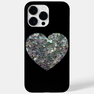 Sparkly Silver Mosaic Heart Case-Mate iPhone Case
