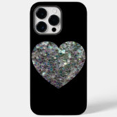 Sparkly Silver Mosaic Heart Case-Mate iPhone Case (Achterkant)