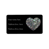Sparkly Silver Mosaic Heart Etiket (Voorkant)