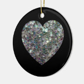Sparkly Silver Mosaic Heart Keramisch Ornament (Links)