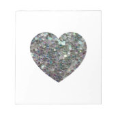 Sparkly Silver Mosaic Heart Notitieblok (Voorkant)