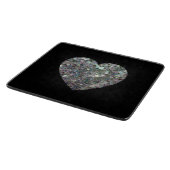 Sparkly Silver Mosaic Heart Snijplank (Hoek)