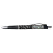 Sparkly Silver Mosaic Mustache patroon aanpassen Pen (Bovenkant)