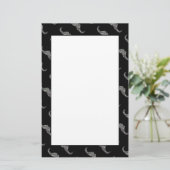 Sparkly Silver Mosaic Mustache patroon Briefpapier (Staand voorkant)
