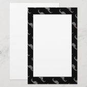 Sparkly Silver Mosaic Mustache patroon Briefpapier (Voorkant / Achterkant)