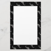 Sparkly Silver Mosaic Mustache patroon Briefpapier (Voorkant)