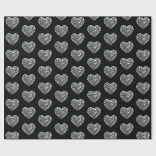 Sparkly Silver-mozaïekhartritme zwart Cadeaupapier (Vlak)