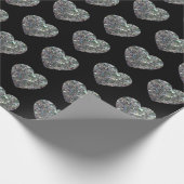 Sparkly Silver-mozaïekhartritme zwart Cadeaupapier (Hoek)