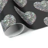 Sparkly Silver-mozaïekhartritme zwart Cadeaupapier (Rol Hoek)