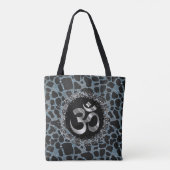 Sparkly Silver OM Turquoise Giraffe Print Tas (Achterkant)