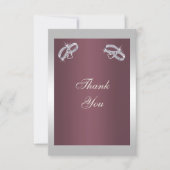 Sparkly Silver Rings & Burgandy Bedankkaart (Voorkant)