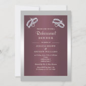 Sparkly Silver Rings & Burgandy repetitie diner Kaart (Voorkant)