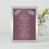 Sparkly Silver Rings & Burgandy repetitie diner Kaart (Staand voorkant)
