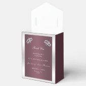 Sparkly Silver Rings & Burgandy Wedding Bedankdoosjes (Geopend)