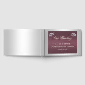 Sparkly Silver Rings & Burgandy Wedding Gastenboek (Volledig)