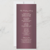 Sparkly Silver Rings & Burgandy Wedding Program (Achterkant)