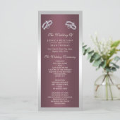 Sparkly Silver Rings & Burgandy Wedding Program (Staand voorkant)