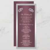 Sparkly Silver Rings & Burgandy Wedding Program (Voorkant / Achterkant)