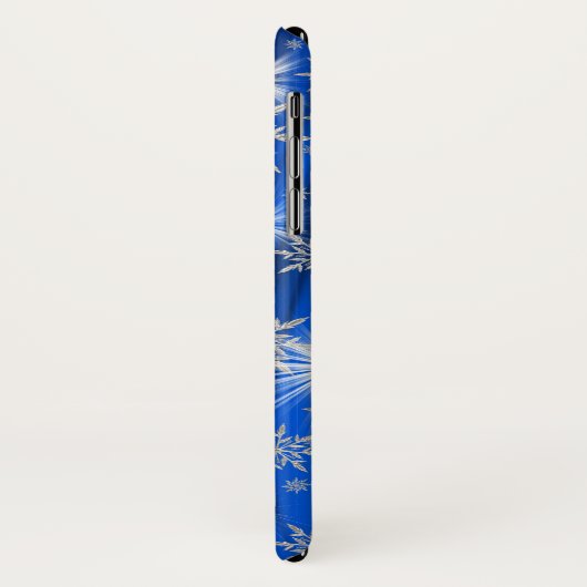 Sparkly Silver Snowflakes op blauw Case-Mate iPhone Case (Achterkant/links)