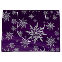 Sparkly Silver Snowflakes op Paars