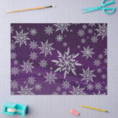 Sparkly Silver Snowflakes op Paars Tissuepapier (Craft)