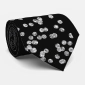 Sparkly Silver Sparkles Stropdas (Opgerold)