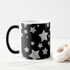 Sparkly Silver Stars Kerst feestdagen Magische Mok