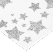 Sparkly Silver Stars Kerst feestdagen Tafelkleed (Gekanteld)