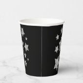 Sparkly Silver Stars Kerst feestdagen zwart Papieren Bekers (Rechts)