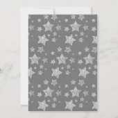 Sparkly Silver Stars Kerstfeest grijs Kaart (Achterkant)