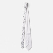 Sparkly Silver Stars Kerstpatroon wit Stropdas (Achterkant)