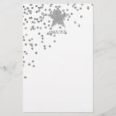 Sparkly Silver Stars persoonlijk Briefpapier (Voorkant)