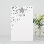 Sparkly Silver Stars persoonlijk Briefpapier (Staand voorkant)