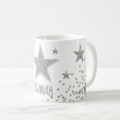 Sparkly Silver Stars persoonlijk Koffiemok (Voorkant rechts)