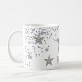 Sparkly Silver Stars persoonlijk Koffiemok (Links)
