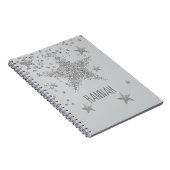 Sparkly Silver Stars persoonlijk Notitieboek (Rechterzijde)