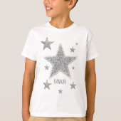 Sparkly Silver Stars persoonlijk T-shirt (Voorkant)