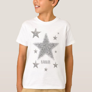 Sparkly Silver Stars persoonlijk T-shirt