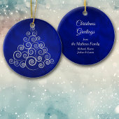 Sparkly Silver Swirl Holiday Tree Keramisch Ornament