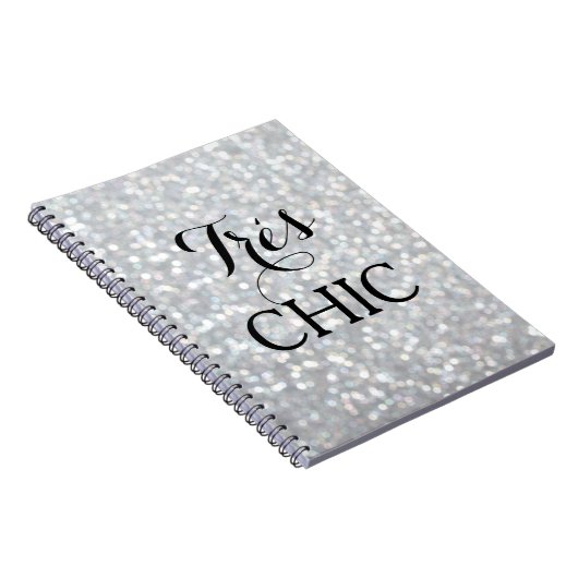Sparkly Silver ZEER CHIC Notitieboek (Rechterzijde)