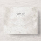 Sparkly Sneeuw Scène Winter Bloemen Foto All In One Uitnodiging (Achterkant)