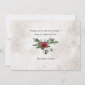 Sparkly Sneeuw Scène Winter Bloemen Foto Feestdagenkaart (Achterkant)