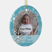 Sparkly Sneeuwvlokken Foto Kerstmis Ornament (Rechts)