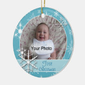 Sparkly Sneeuwvlokken Foto Kerstmis Ornament (Links)