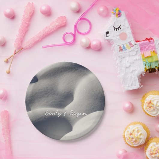 Sparkly Snow Mounds Abstracte Natuur Papieren Bordje (Feest)